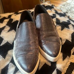 Charcoal grey Sneakers with Sleek Slip-On Design and Smooth Finish